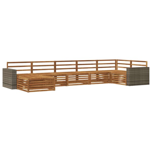 vidaXL Ensemble de canapés d'extérieur 7 pc Naturel