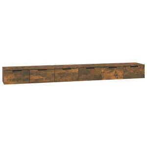 vidaXL Armoires murales 2Pièces Chêne fumé 102x30x20 cm Bois d'ingénierie