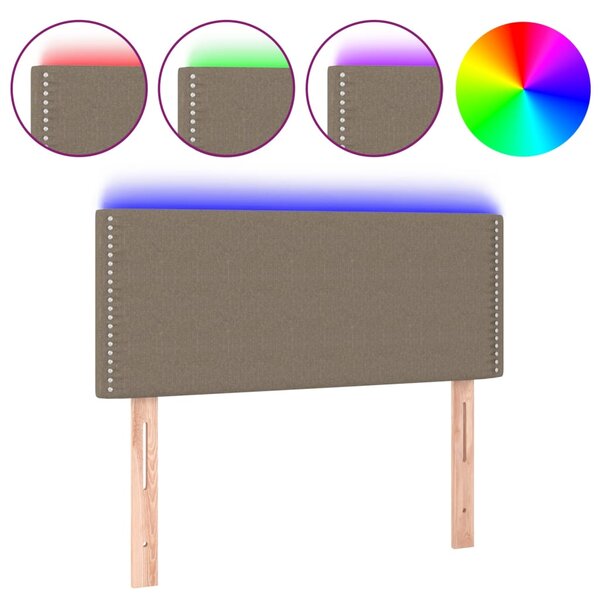 vidaXL Tête de lit à LED Taupe 90x5x78/88 cm Tissu