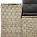 vidaXL Canapé de jardin 2 places et coussins gris clair résine tressée