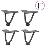vidaXL Pieds en épingle à cheveux pour table basse 4 pièces Anthracite 10 cm Acier massif