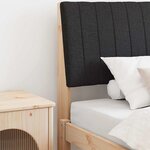 vidaXL Tête de lit capitonnée Noir 100 cm Pin massif