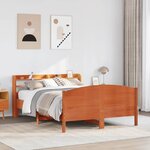 vidaXL Cadre de lit sans matelas cire marron 120x200cm bois pin massif