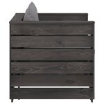 Salon de jardin meuble d'extérieur ensemble de mobilier 2 pièces avec coussins bois imprégné de gris 02_0015886