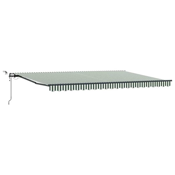 vidaXL Auvent Rétractable avec Vert et blanc 500 × 300 cm tissu