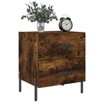 vidaXL Table de chevet chêne fumé 40x35x47 5 cm bois d’ingénierie
