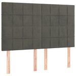 vidaXL Tête de lit à LED Gris foncé 144x5x118/128 cm Velours
