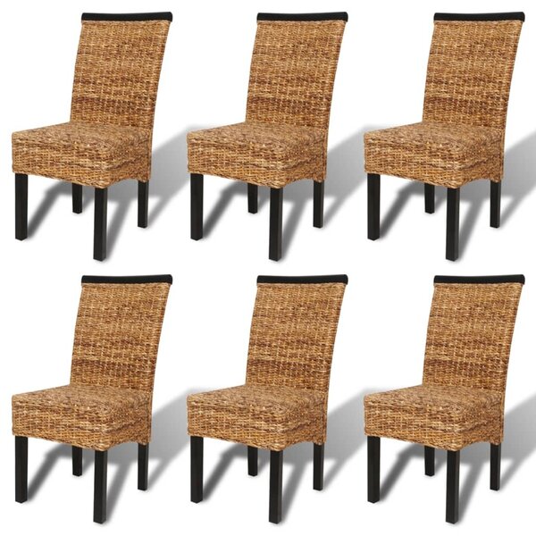 vidaXL Chaises à manger lot de 6 bois solide de manguier et abaca