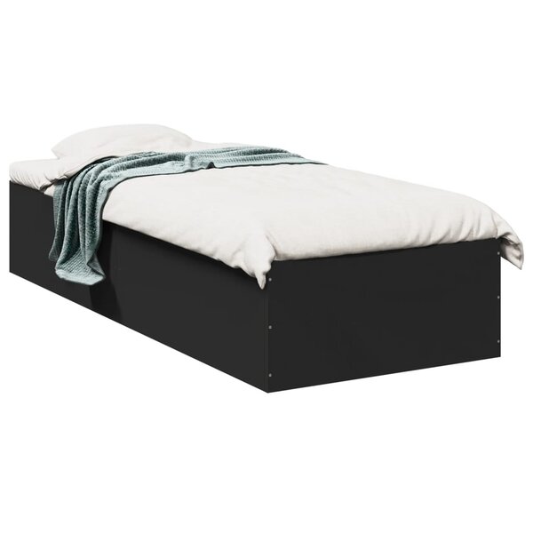 vidaXL Cadre de lit sans matelas noir 90x200 cm
