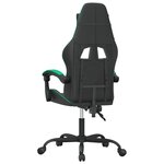 vidaXL Chaise de jeu pivotante Noir et vert Similicuir