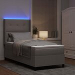 vidaXL Lit à ressort LED avec matelas Taupe 100 x 200 cm tissu