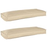vidaXL Coussins de palette pour banc 2 Pièces Beige 100x40x8 cm Tissu Oxford