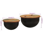 vidaXL Ensemble de tables basses 2 Pièces noir bois récupération massif