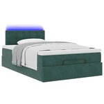 vidaXL Cadre de lit ottoman avec matelas vert foncé 120x200 cm velours