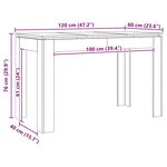 vidaXL Table à manger chêne artisanal 120x60x76 cm bois d'ingénierie