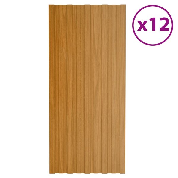 vidaXL Panneaux de toiture 12 Pièces acier galvanisé naturel 100x45 cm