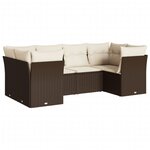 vidaXL Salon de jardin avec coussins 6 Pièces marron résine tressée