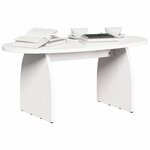 vidaXL Table basse Blanc 80 x 40 x 35 cm Pin massif