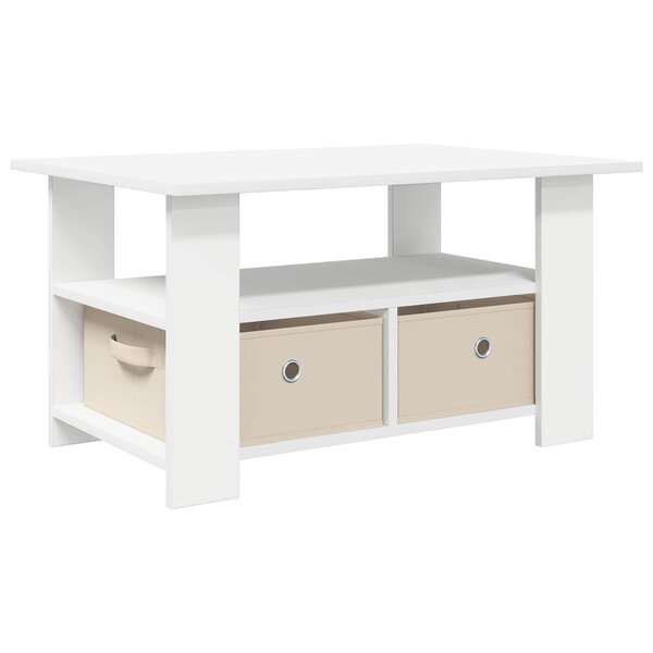 vidaXL Table basse avec tiroir Blanc 77 x 55 x 42 cm Bois d'ingénierie