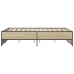 vidaXL Cadre de lit chêne sonoma 120x190 cm bois d'ingénierie et métal