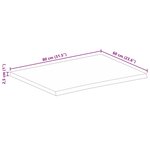 vidaXL Dessus de table à bord vivant 80x60x2 5 cm bois massif manguier