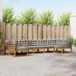 vidaXL Ensemble de canapés d'extérieur 7 pc Gris Naturel et Clair