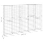 vidaXL Mur en gabion avec couvercles Acier galvanisé 300x30x200 cm