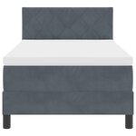 Lit box spring vidaXL avec matelas gris foncé 90x200 cm en velours