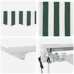 vidaXL Auvent rétractable électrique Vert et blanc 4 5 × 3 5 m