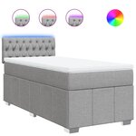 vidaXL Sommier à lattes de lit et matelas Gris clair 90x190 cm Tissu