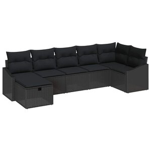 vidaXL Ensemble de Canapés avec coussin 7 Pièces polyrotin