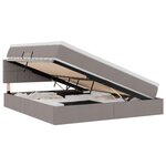 vidaXL Lit de rangement LED avec matelas Taupe 160 x 200 cm Tissu