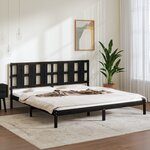 vidaXL Cadre de lit sans matelas noir 200x200 cm bois massif de pin