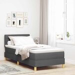 vidaXL Lit boxspring avec matelas Gris foncé 90 x 190 cm tissu