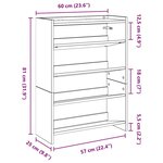 vidaXL Étagère à chaussures noir 60x25x81 cm bois d'ingénierie