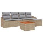 vidaXL Ensemble de canapé de jardin 6 Pièces Beige et Gris clair