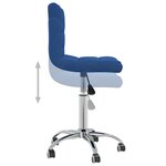 Chaise fauteuil siège pivotante de bureau informatique étude tissu bleu 02_0024089