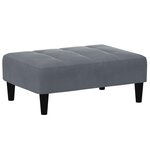 vidaXL Canapé-lit à 2 places avec repose-pied gris foncé velours