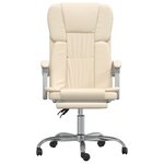 vidaXL Fauteuil inclinable de bureau Crème Similicuir