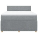 vidaXL Sommier à lattes de lit avec matelas Gris clair 140x190cm Tissu