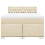 vidaXL Sommier à lattes de lit avec matelas Crème 160x200 cm Tissu