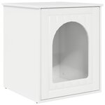 vidaXL Maison pour chat Blanc Brillant 53 x 52 x 62 cm