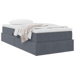 vidaXL Lit avec rangement et matelas Gris foncé 100 x 200 cm Velours