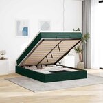 vidaXL Cadre de lit ottoman avec matelas vert foncé 140x200 cm velours