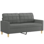 vidaXL Ensemble de canapés 3 Pièces avec coussins Gris foncé Tissu