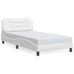 vidaXL Cadre de lit sans matelas Hvar blanc 100x200 cm similicuir
