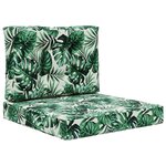 vidaXL Coussin de canapé d'extérieur 2 Pièces Motif feuille Polyester