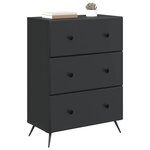 vidaXL Armoire à tiroirs Noir 66 x 34 5 x 90 cm Bois d'ingénierie