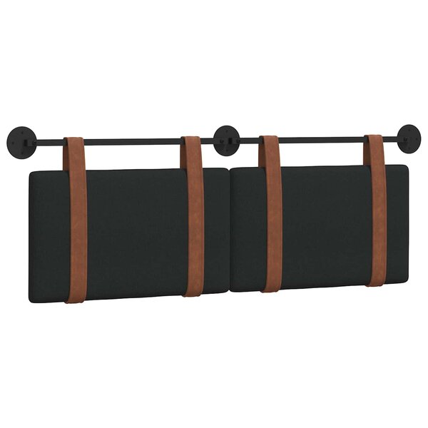 vidaXL Tête de lit suspendue Uni Noir 130 x 55 x 5 cm PU antique