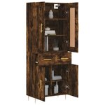 vidaXL Buffet haut Chêne fumé 69 5x34x180 cm Bois d'ingénierie